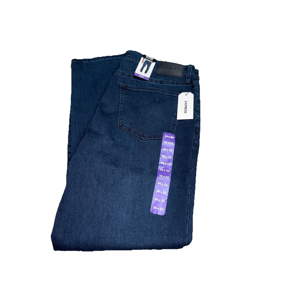 NWT Men's‎ EXPRESS Dark Wash Slim Fit Denim Jeans Size 36X32